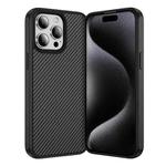 For iPhone 15 Pro Carbon Fiber Texture Skin-feel Acrylic TPU Phone Case(Black)