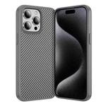 For iPhone 15 Pro Carbon Fiber Texture Skin-feel Acrylic TPU Phone Case(Grey)