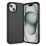 For iPhone 15 Plus Carbon Fiber Texture Skin-feel Acrylic TPU Phone Case(Black)
