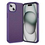 For iPhone 15 Plus Carbon Fiber Texture Skin-feel Acrylic TPU Phone Case(Purple)