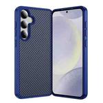 For Samsung Galaxy S24 5G Carbon Fiber Texture Skin-feel Acrylic TPU Phone Case(Blue)
