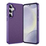 For Samsung Galaxy S24+ 5G Carbon Fiber Texture Skin-feel Acrylic TPU Phone Case(Purple)
