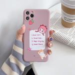 For iPhone 11 Pro Cartoon Pattern Protective Case(Cat and Girl)