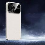 For iPhone 13 Pro Max Soft Armor Cooling Plain Leather Hybrid PC Phone Case(White)