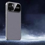 For iPhone 14 Soft Armor Cooling Plain Leather Hybrid PC Phone Case(Grey)