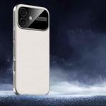 For iPhone 17 Soft Armor Cooling Plain Leather Hybrid PC Phone Case(White)