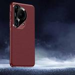 For Huawei Pura 70 Ultra Soft Armor Cooling Plain Leather Hybrid PC Phone Case(Red)