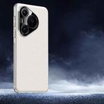 For Huawei Pura 70 Soft Armor Cooling Plain Leather Hybrid PC Phone Case(White)