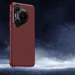 For Huawei Pura 70 Pro / 70 Pro+ Soft Armor Cooling Plain Leather Hybrid PC Phone Case(Red)