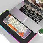 HXSJ V400 Wired Color Matching RGB Backlit Membrane Keyboard 63 Key Caps, Cable Length: 1.7m(Grey + Beige + Orange 3-color)