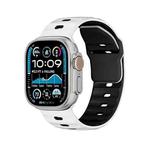 For Apple Watch 46mm / 49mm / 45mm / 44mm Dual-Color Mecha Armor Silicone Watch Band(Whtie Black)