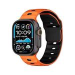 For Apple Watch 46mm / 49mm / 45mm / 44mm Dual-Color Mecha Armor Silicone Watch Band(Orange Black)