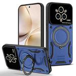 For Realme 14 Pro 5G Large Window MagSafe Holder Phone Case(Blue)