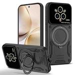 For Realme 14 Pro+ 5G Large Window MagSafe Holder Phone Case(Black)