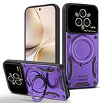 For Realme 14 Pro+ 5G Large Window MagSafe Holder Phone Case(Purple)