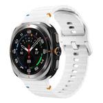 For Samsung Galaxy Watch8 Classic 46mm / Watch8 44mm / 40mm xDfind Wavy Grain Stitched Silicone Watch Band, Size:S(White)