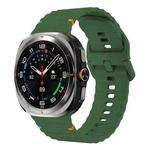 For Samsung Galaxy Watch8 Classic 46mm / Watch8 44mm / 40mm xDfind Wavy Grain Stitched Silicone Watch Band, Size:S(Army Green)