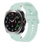 For Samsung Galaxy Watch8 Classic 46mm / Watch8 44mm / 40mm xDfind Wavy Grain Stitched Silicone Watch Band, Size:S(Light Blue)