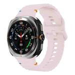 For Samsung Galaxy Watch8 Classic 46mm / Watch8 44mm / 40mm xDfind Wavy Grain Stitched Silicone Watch Band, Size:S(Pink)