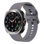 For Samsung Galaxy Watch8 Classic 46mm / Watch8 44mm / 40mm xDfind Wavy Grain Stitched Silicone Watch Band, Size:S(Space Green)