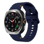 For Samsung Galaxy Watch8 Classic 46mm / Watch8 44mm / 40mm xDfind Wavy Grain Stitched Silicone Watch Band, Size:S(Midnight Blue)
