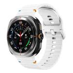 For Samsung Galaxy Watch8 Classic 46mm / Watch8 44mm / 40mm xDfind Wavy Grain Stitched Silicone Watch Band, Size:L(White)