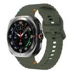 For Samsung Galaxy Watch8 Classic 46mm / Watch8 44mm / 40mm xDfind Wavy Grain Stitched Silicone Watch Band, Size:L(Army Green)