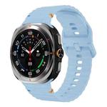 For Samsung Galaxy Watch8 Classic 46mm / Watch8 44mm / 40mm xDfind Wavy Grain Stitched Silicone Watch Band, Size:L(Light Blue)