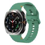 For Samsung Galaxy Watch8 Classic 43mm / Watch8 44mm / 40mm xDfind Wavy Grain Stitched Silicone Watch Band, Size:22mm(Pine Needle Green)