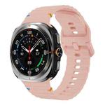 For Samsung Galaxy Watch8 Classic 46mm / Watch8 44mm / 40mm xDfind Wavy Grain Stitched Silicone Watch Band, Size:L(Pink)