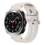 For Samsung Galaxy Watch8 Classic 46mm / Watch8 44mm / 40mm xDfind Wavy Grain Stitched Silicone Watch Band, Size:L(Starlight)