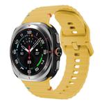 For Samsung Galaxy Watch8 Classic 46mm / Watch8 44mm / 40mm xDfind Wavy Grain Stitched Silicone Watch Band, Size:L(Yellow)