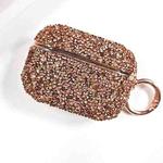 For AirPods Pro Electroplating Glitter Diamond Wireless Earphone Protective Case(Rose Gold)