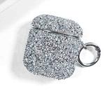 For AirPods 2 / 1 Electroplating Glitter Diamond Wireless Earphone Protective Case(Silver)