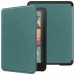 For Amazon Kindle 12th Gen 2024 Custer Texture Voltage Solid Color Leather Smart Tablet Case(Dark Green)