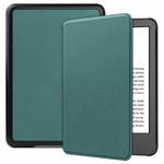 For Amazon Kindle 11th 2022 / 2024 Custer Texture Voltage Solid Color Leather Smart Tablet Case(Dark Green)