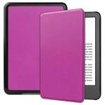 For Amazon Kindle 11th 2022 / 2024 Custer Texture Voltage Solid Color Leather Smart Tablet Case(Purple)