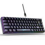 HXSJ V200 Russian Version Wired RGB Backlit Mechanical Keyboard 68 Key Caps, Cable Length: 1.7m(Black)