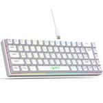 HXSJ V200 Russian Version Wired RGB Backlit Mechanical Keyboard 68 Key Caps, Cable Length: 1.7m(White)