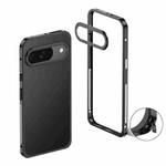 For Google Pixel 9 / 9 Pro Metal Frame Heat Dissipation Phone Case with Camera Guard Ring(Black)