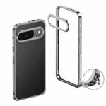 For Google Pixel 9 / 9 Pro Metal Frame Heat Dissipation Phone Case with Camera Guard Ring(Gray)