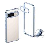 For Google Pixel 9 / 9 Pro Metal Frame Heat Dissipation Phone Case with Camera Guard Ring(Blue)