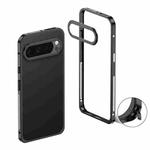 For Google Pixel 9 Pro XL Metal Frame Heat Dissipation Phone Case with Camera Guard Ring(Black)