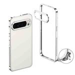 For Google Pixel 9 Pro XL Metal Frame Heat Dissipation Phone Case with Camera Guard Ring(Silver)