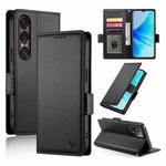 For Sony Xperia 1 VII Side Buckle Magnetic Frosted Leather Phone Case(Black)