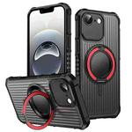 For iPhone 16e Skin Sense Rotation Stand Semi-transparent Magsafe Phone Case(Red)