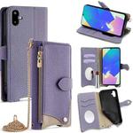 For Samsung Galaxy F06 5G Crossbody Chain Fishtail Litchi Leather Phone Case(Purple)