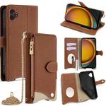 For Samsung Galaxy XCover7 Pro Crossbody Chain Fishtail Litchi Leather Phone Case(Brown)