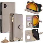 For Samsung Galaxy XCover7 Pro Crossbody Chain Fishtail Litchi Leather Phone Case(Grey)