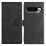 For Honor 400 Lite Global Triangles Embossed Leather Phone Case(Black)